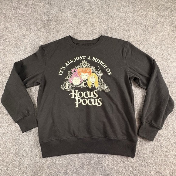 Disney Tops - Disney Hocus Pocus Sweatshirt Womens M Black Graphic Halloween Witchy Y2K Goth